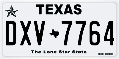 TX license plate DXV7764