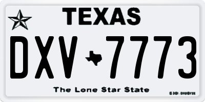 TX license plate DXV7773