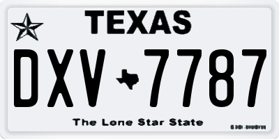 TX license plate DXV7787