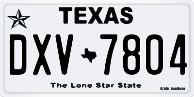 TX license plate DXV7804