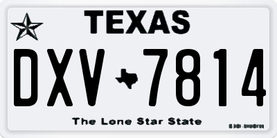 TX license plate DXV7814