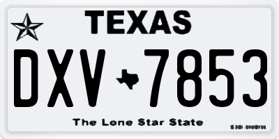 TX license plate DXV7853