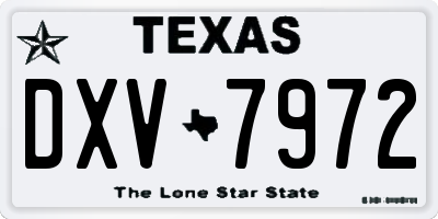 TX license plate DXV7972