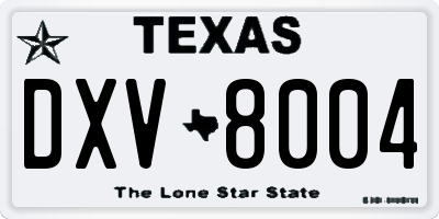 TX license plate DXV8004