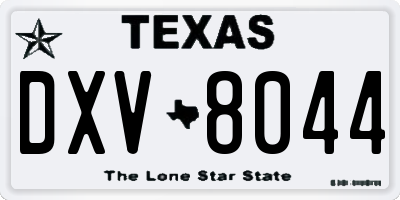 TX license plate DXV8044