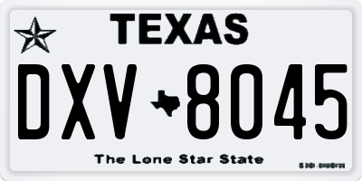 TX license plate DXV8045