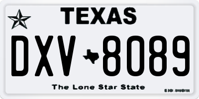 TX license plate DXV8089