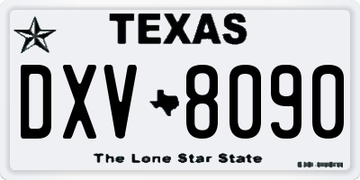 TX license plate DXV8090