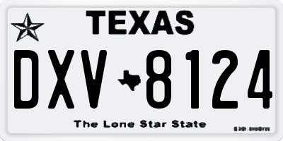 TX license plate DXV8124