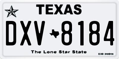 TX license plate DXV8184