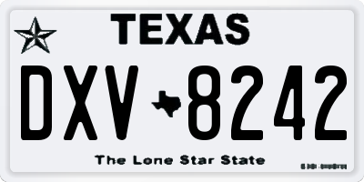 TX license plate DXV8242