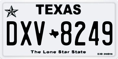 TX license plate DXV8249