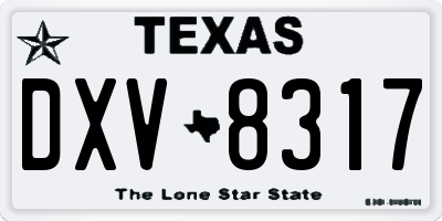 TX license plate DXV8317