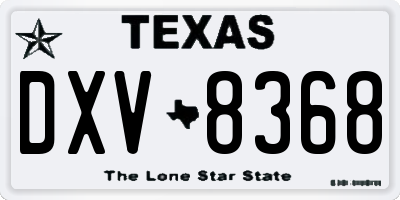 TX license plate DXV8368