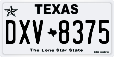 TX license plate DXV8375