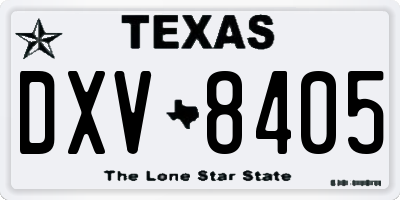 TX license plate DXV8405