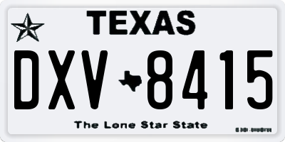 TX license plate DXV8415