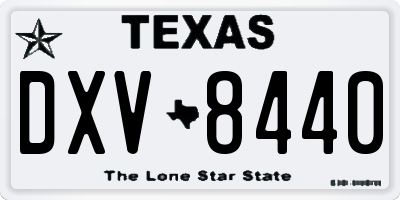 TX license plate DXV8440