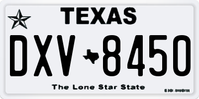 TX license plate DXV8450