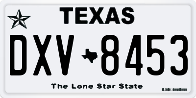 TX license plate DXV8453