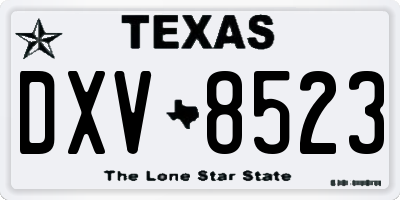 TX license plate DXV8523