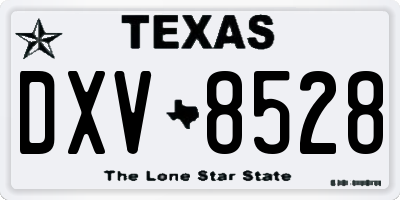 TX license plate DXV8528