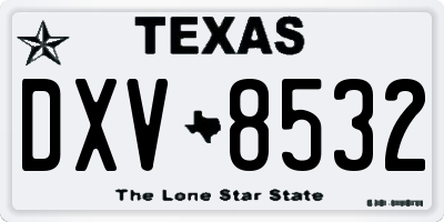 TX license plate DXV8532