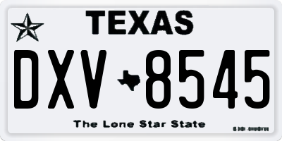 TX license plate DXV8545