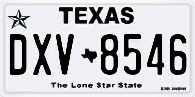 TX license plate DXV8546
