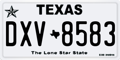 TX license plate DXV8583