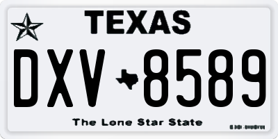 TX license plate DXV8589