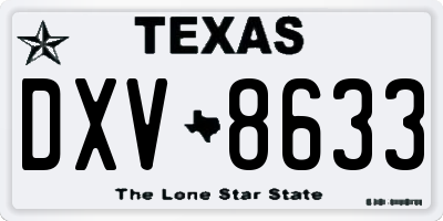 TX license plate DXV8633
