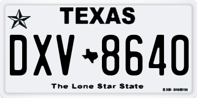 TX license plate DXV8640
