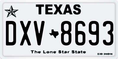 TX license plate DXV8693
