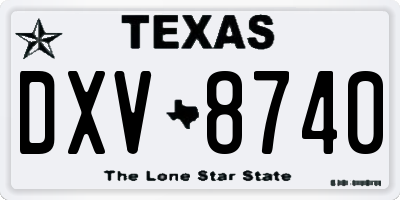 TX license plate DXV8740
