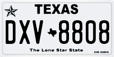 TX license plate DXV8808