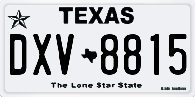 TX license plate DXV8815