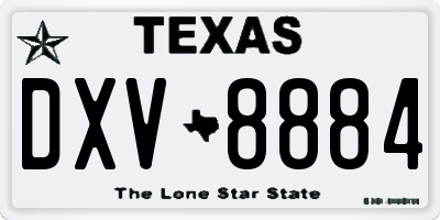 TX license plate DXV8884