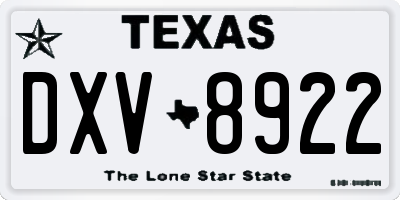 TX license plate DXV8922