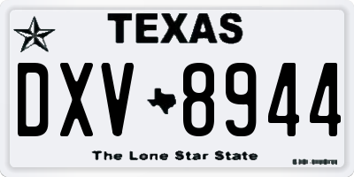 TX license plate DXV8944