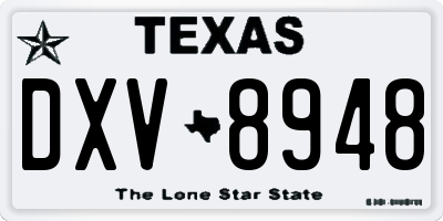 TX license plate DXV8948