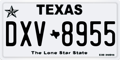 TX license plate DXV8955