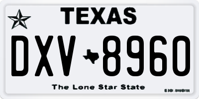TX license plate DXV8960