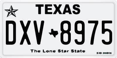 TX license plate DXV8975