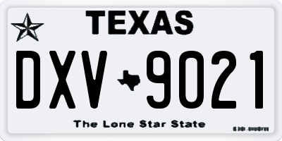 TX license plate DXV9021