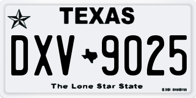 TX license plate DXV9025