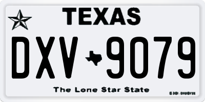 TX license plate DXV9079