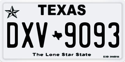 TX license plate DXV9093