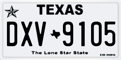 TX license plate DXV9105