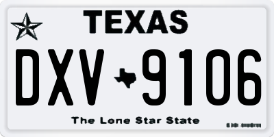 TX license plate DXV9106